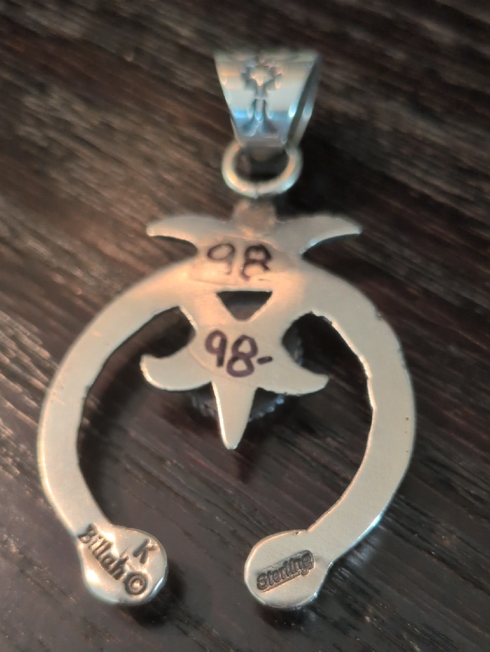 Billah Native American Naja Pendant Sterling Turquoise - Picture 6 of 8